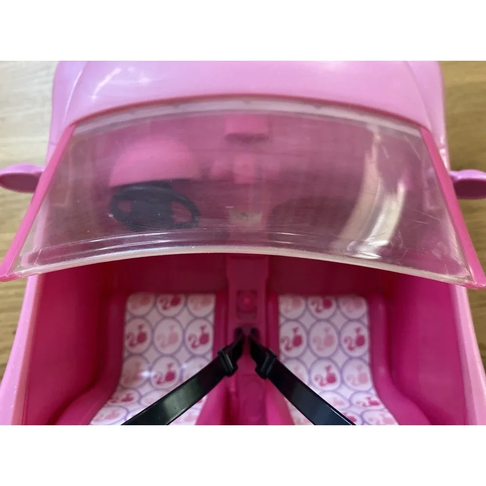 2010 MATTEL BARBIE GLAM PINK CONVERTIBLE‎ SPORTS CAR 2 SEATER FITS BARBIE DOLL